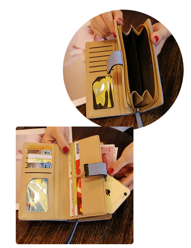 Женский кошелек из искусственной кожи, Женский Длинный кошелек с золотыми полыми листьями, Сумочка для женщин, кошелек для монет, держатель