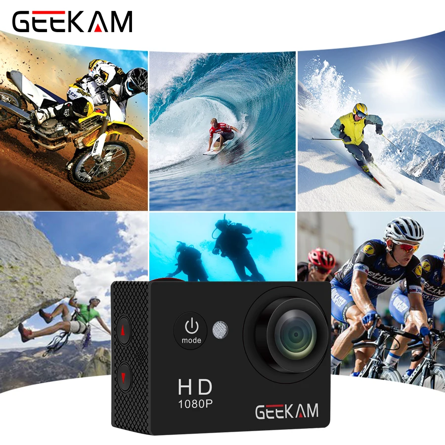 Оригинальная Экшн камера GEEKAM A9 1080P15fps 720P HD для спорта на открытом воздухе pro