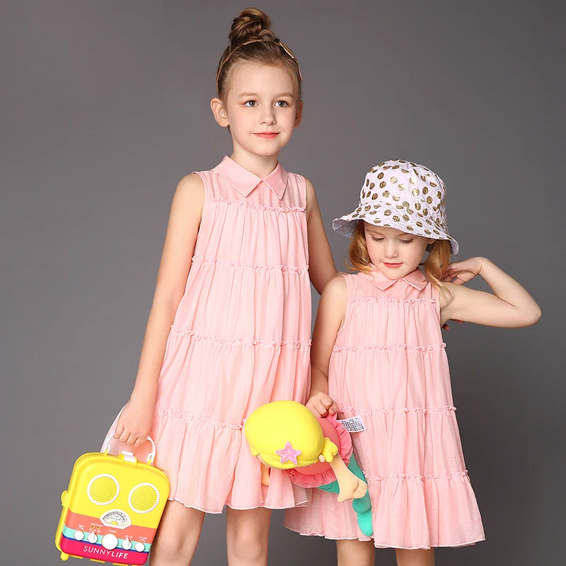 

Children's clothes girl dress kids dress doll collar loose fold girl dress