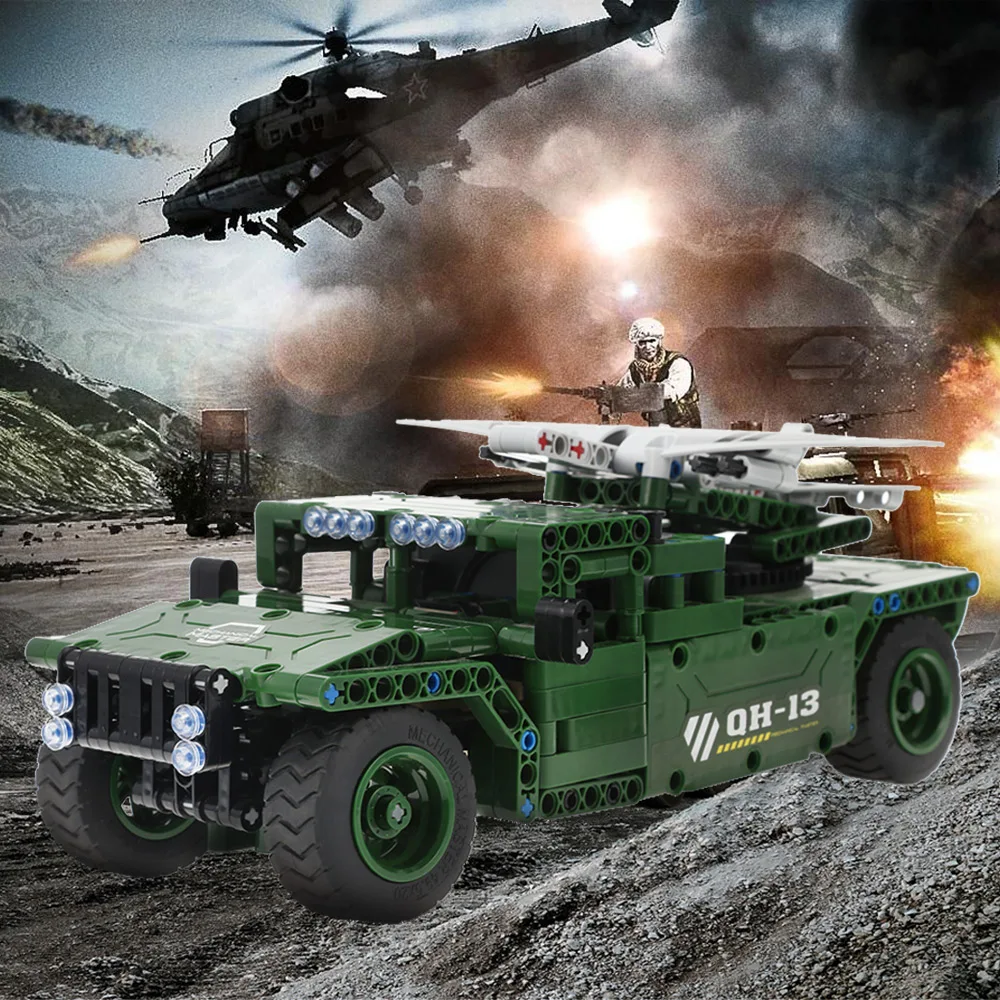 

506pcs DIY Building Block Car Remote-Controlled Military Armored Car Building Block Toy learning Educational Toys Kids Gifts