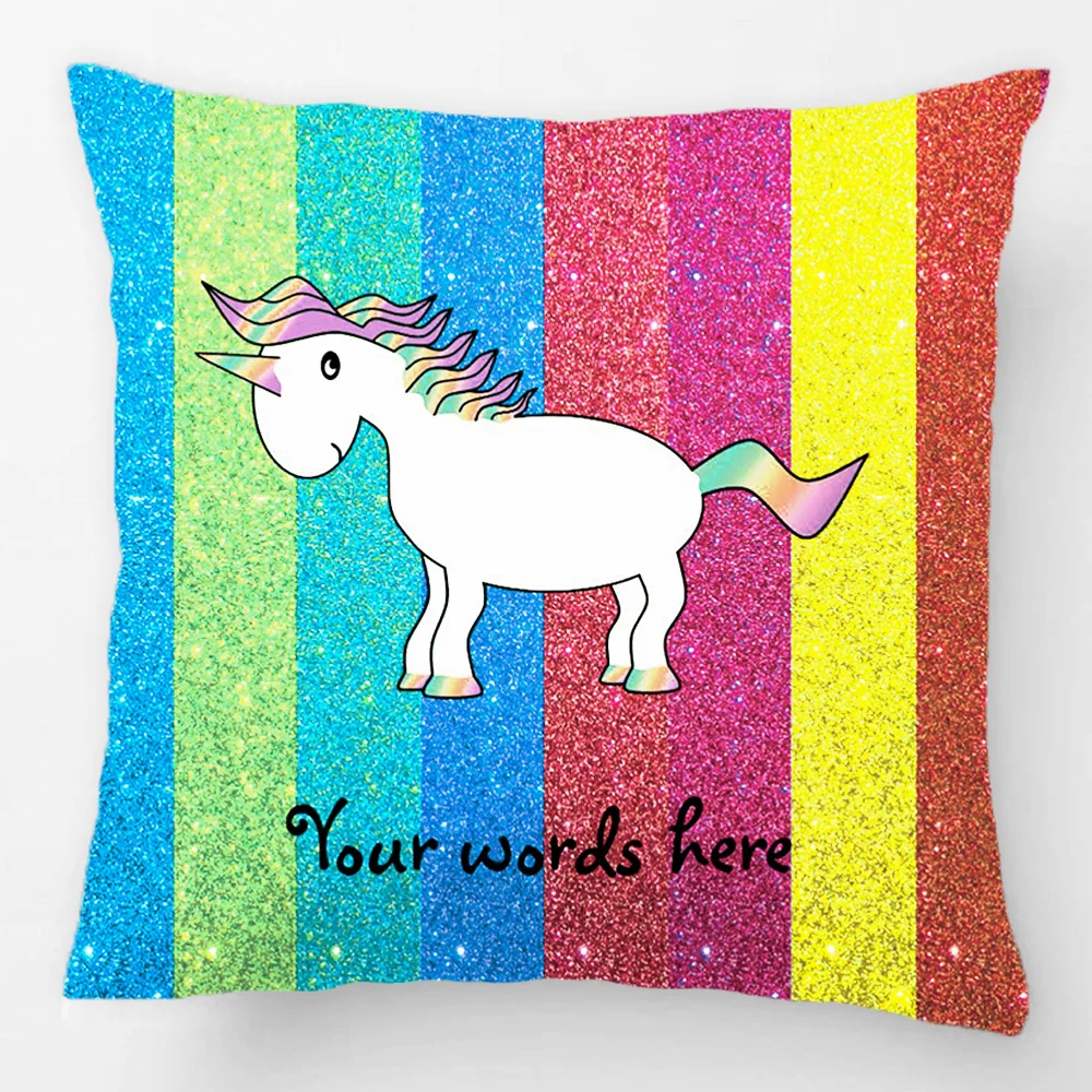 for cover sofa pillow Unicorn With Case Stripes Throw Rainbow Glitter Pillow for cover sofa pillow Unicorn With Case Stripes Throw Rainbow Glitter Pillow