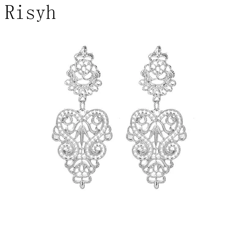 

Risyh New fashion wild hollow leaves earrings exaggerated ladies earrings