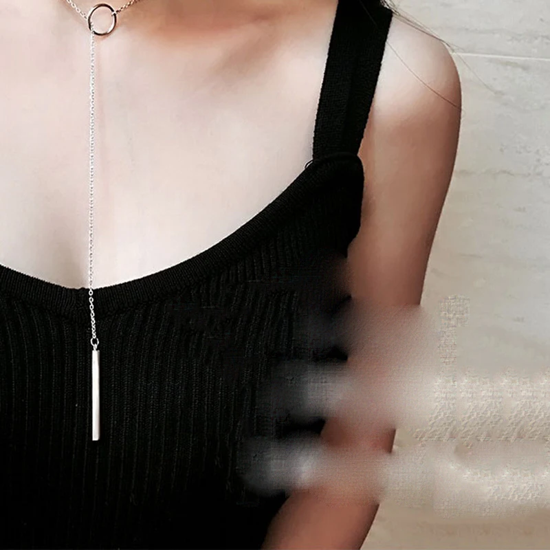 XIYANIKE Vintage 925 Sterling Silver Jewelry Circle Strip Long Chain Pendants&Necklaces sterling-silver Choker Necklace VNS8002 - Image 3