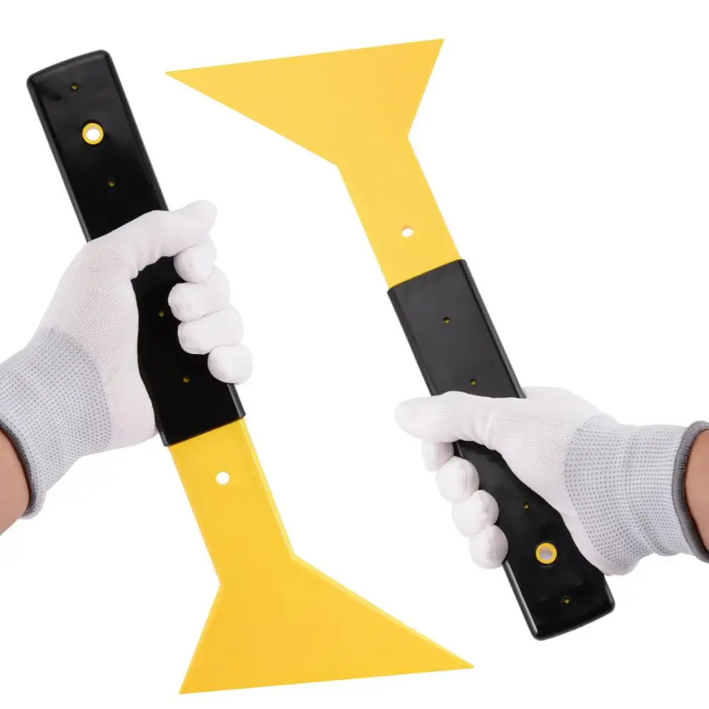 FOSHIO 32.7cm Handled Car Vinyl Wrap Squeegee Scraper Window Tint Tool Car Wrapping Household Cleaning Tool Glue Film Remover FOSHIO 32.7cm Handled Car Vinyl Wrap Squeegee Scraper Window Tint Tool Car Wrapping Household Cleaning Tool Glue Film Remover