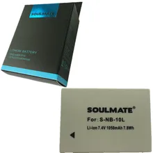 SOULMATE NB-10L lithium batteries pack NB10 LDigital Camera Battery NB 10L for Canon G1X G15 G16 SX40HS SX50HS SX60HS SX40 SX50