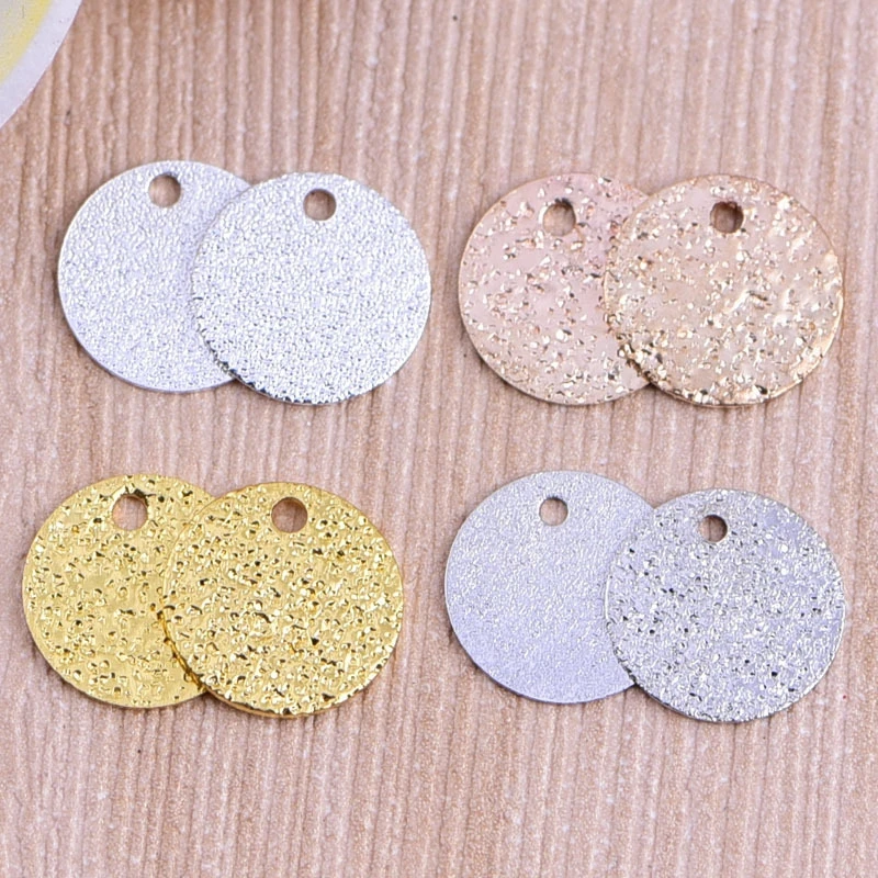 1pc 10mm frosted round hanging tablets clothing hot scales scales diy jewelry accessories plating disc pendant