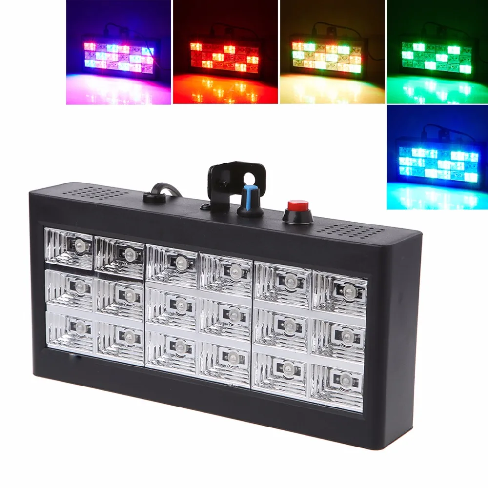 HNGCHOIGE 18 светодиодный RGB/белый светильник-проектор стробоскоп светильник для DJ Club Disco KTV вечерние шоу US/EU Plug 0-25W