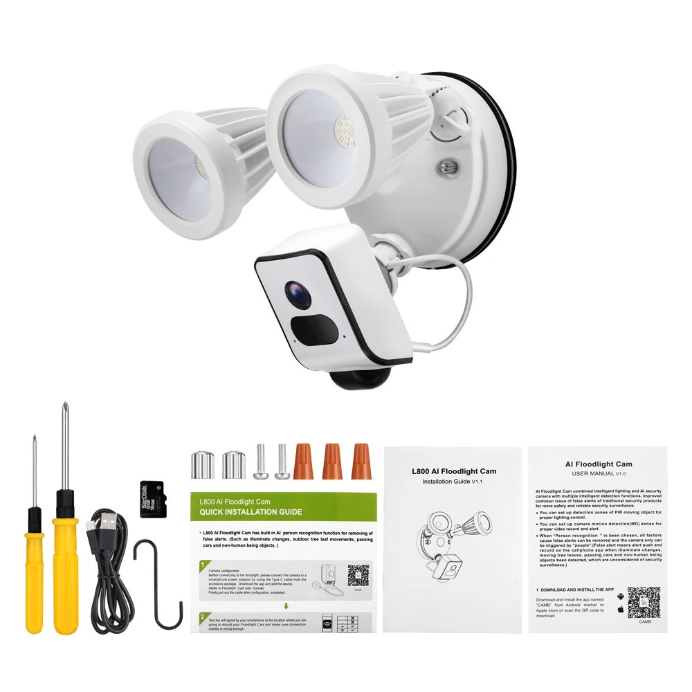 L800 AI Floodlight Camera With Multiple 