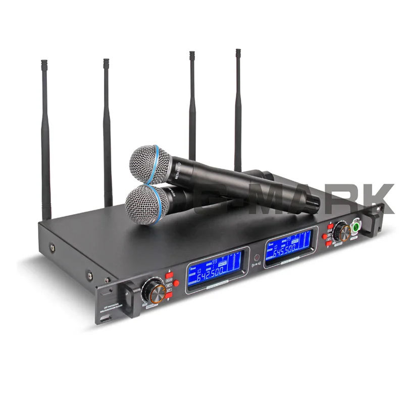 G-MARK Professional UHF Wireless Diversity Receiver System Microphone 2 Channels 2 Handheld Video Karaoke Top quality