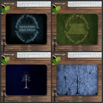 

Mairuige Lord of The Rings Logo Computer Mouse Pad Rings Paternost Decorate Your Desk Non-Skid Rubber Pad 25x29x2MM Mousepads