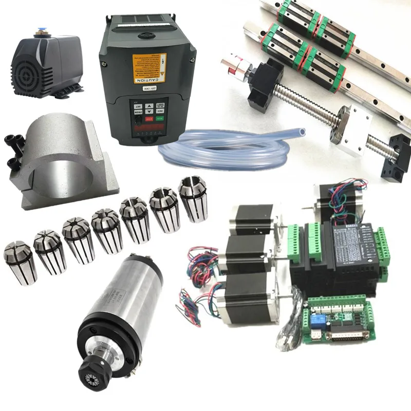

12 HBH20CA Square Linear guide sets + 4 x SFU605-250/600/1000/1000mm Ballscrew sets +1.5KW SPINDLE MOTOR+ NEMA 23stepper motor