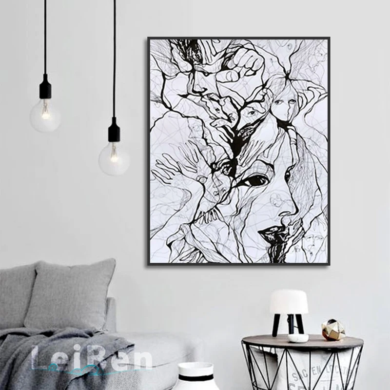

Abstract Art Hanging On The Wall Painting People Avatar Poster Print Canvas Painting Picture Home Wall Art Decoration Custom