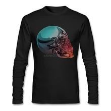 Youth Chrome Skull T-Shirt Humor O-Neck Awesome Shirt Designs Custom Made Natural Cotton Mens Tee Shirts