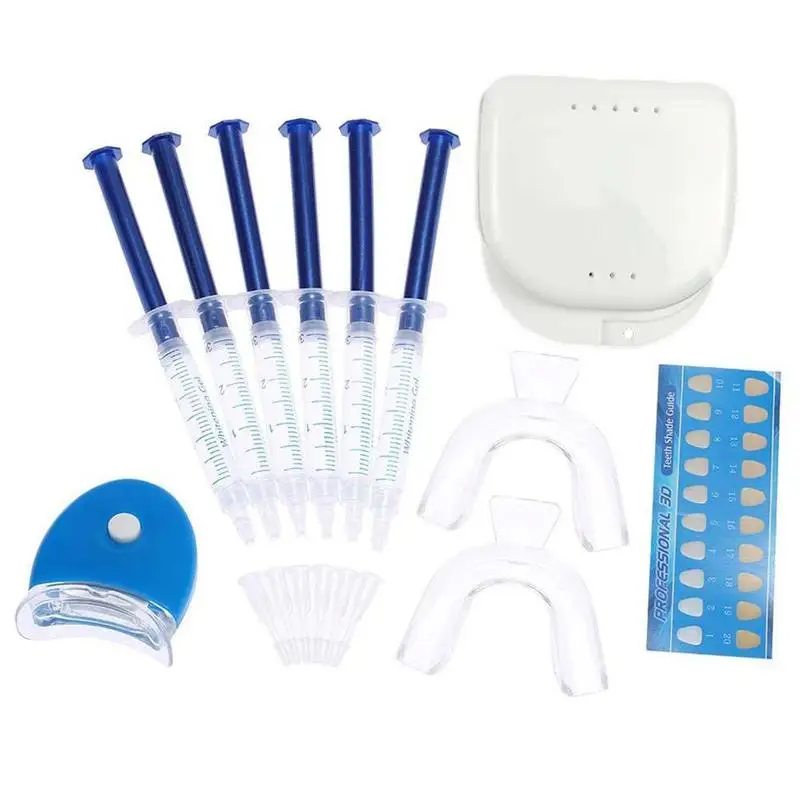 

Teeth Whitening Oral Care Kit Set Tooth Whitening Gel Thermoform Mouth Trays Whitener Teeth LED Cold Light Lamp Bleaching System
