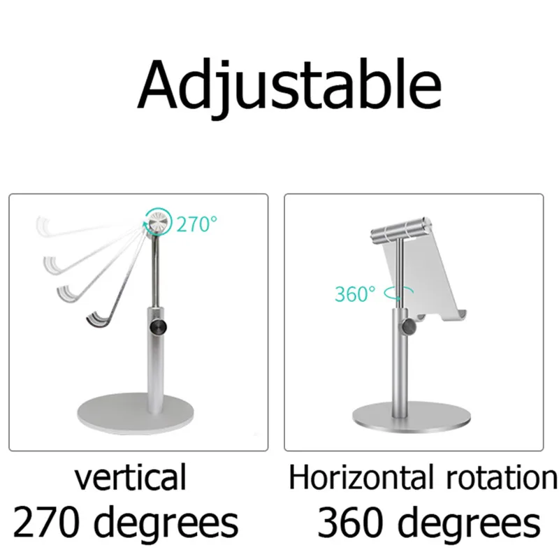 Алюминиевый сплав повышенная подставка для мобильного телефона вращающийся держатель для iPhone iPad Air смартфон металлический Настольный держатель для телефона