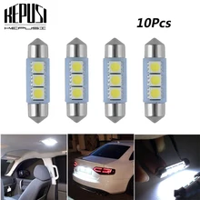 Buy 10X C5W LED 36mm LED 3 SMD 5050 Car License Plate Light Car Interior Festoon Dome Lights Bulbs Auto Lamp White 12V Car Styling Free Shipping