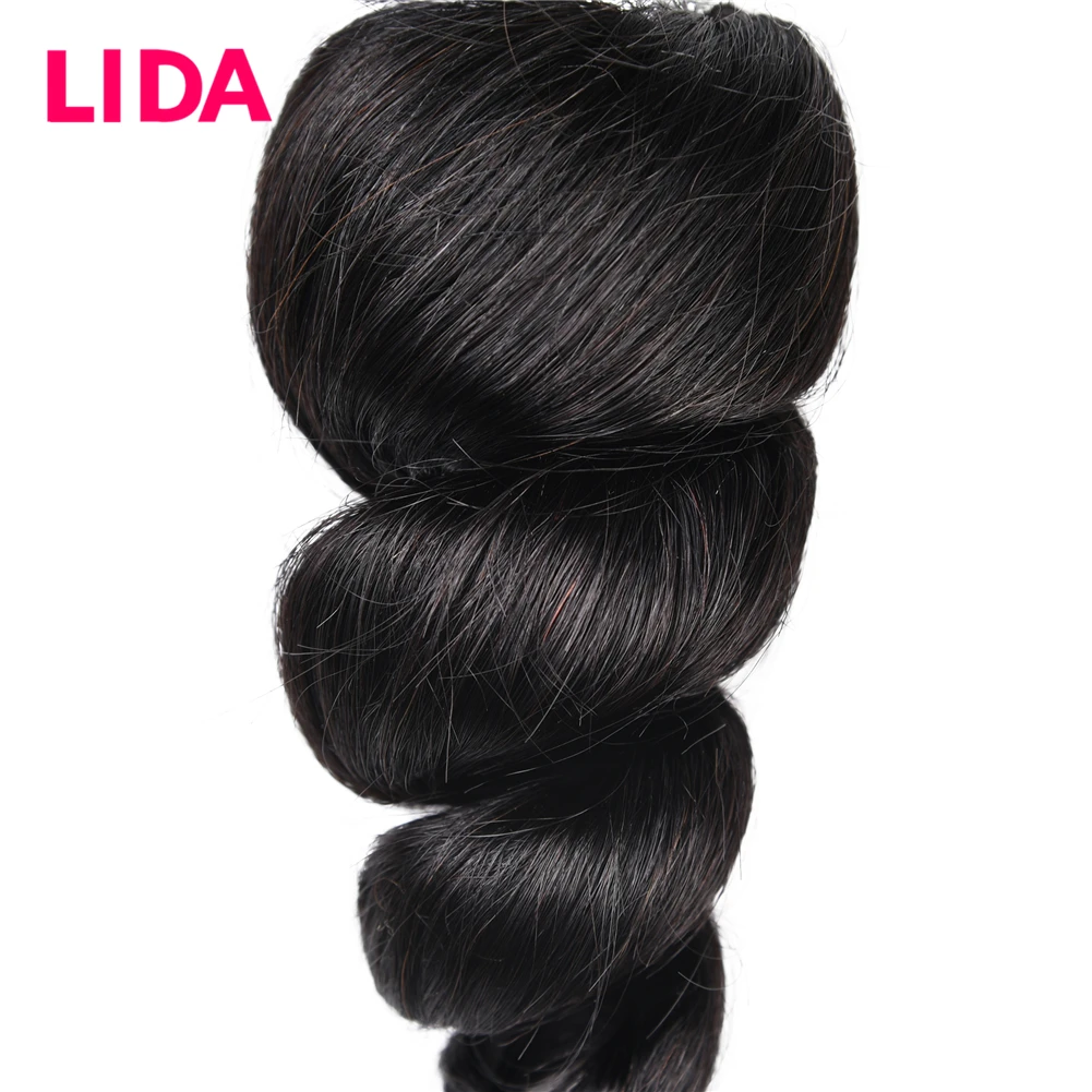 LIDA Brazilian Loose Wave Bundles Human Hair 1/3/4 Bundles Deal 16-26inches Non Remy Hair Weave Extension On Sale