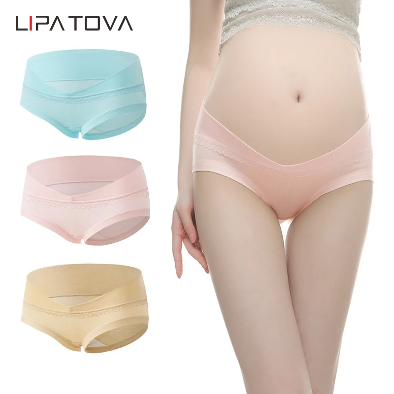 

SLAIXIU 3pcs Maternity Briefs U-Shape Women Underpants Cotton Pregnant Clothes Low Waist Maternity Panties Pregnancy Underwear