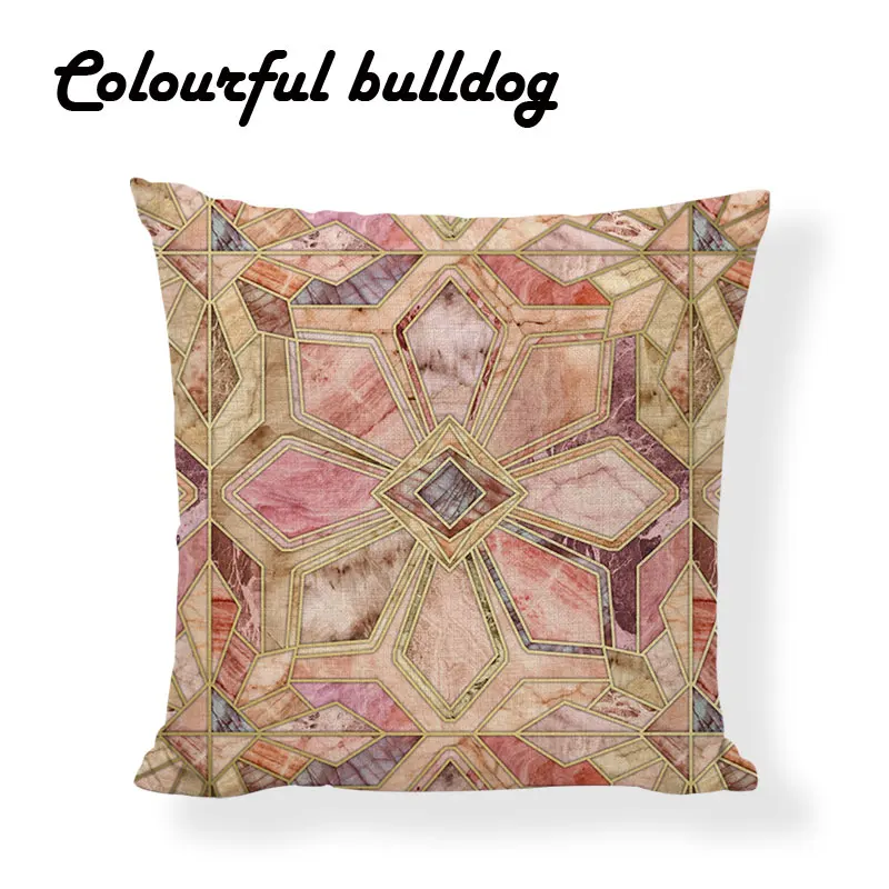 Bohemian /& Moroccan Geometric Cotton Pillow Case Square Cushion Cover Rose Gold