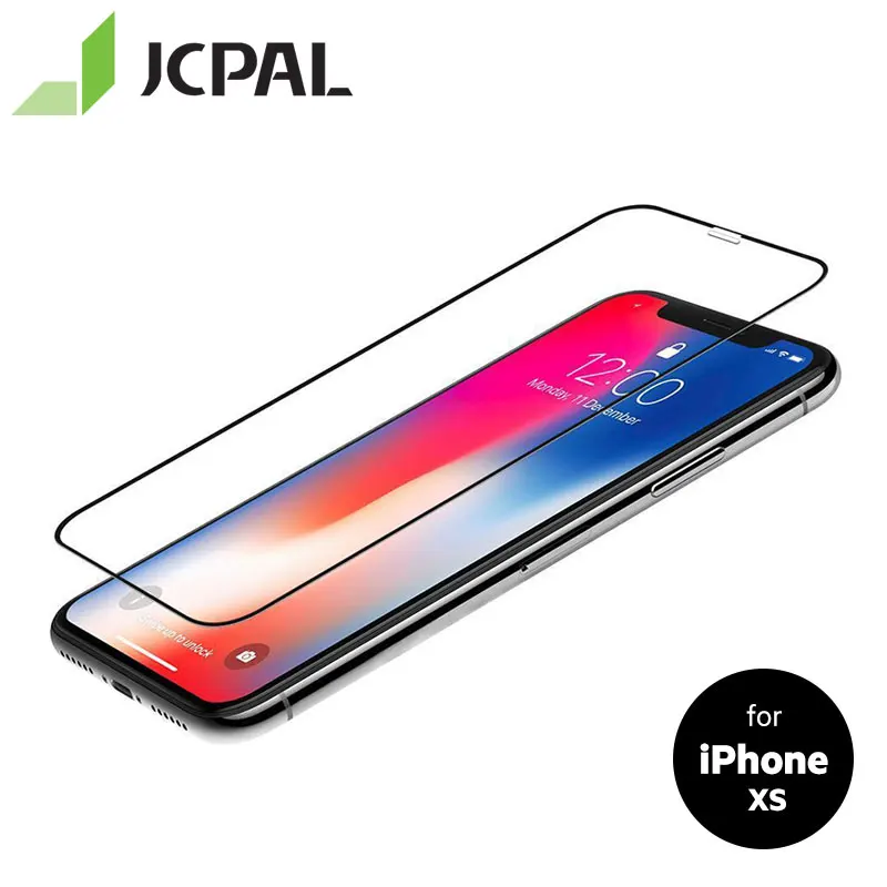 JCPAL Защитная пленка для экрана из стекла iPhone XS с полным корпусом 9H полное покрытие