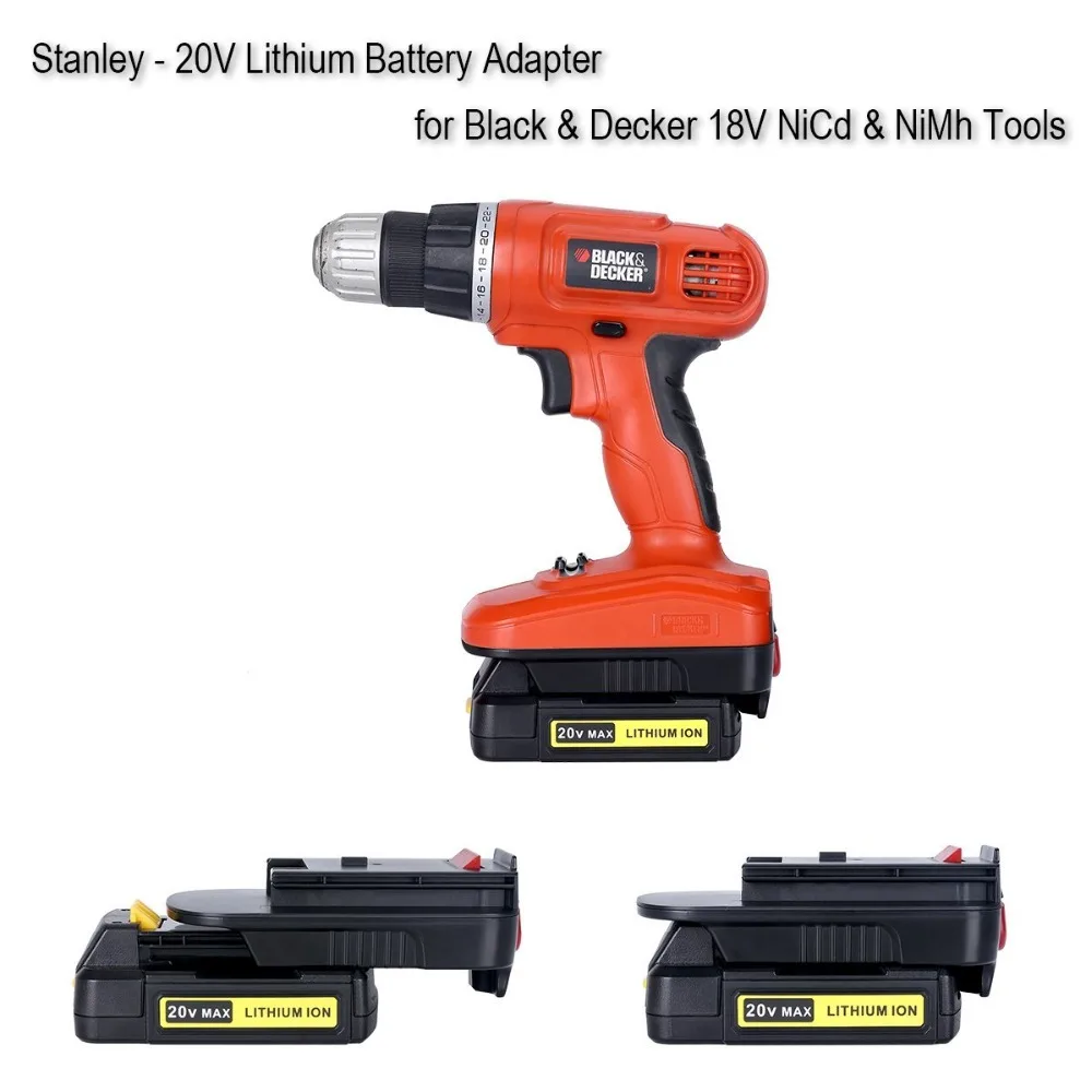 20 В литиевая батарея до 18 Nicd nimh аккумулятор адаптер конвертер для Black Decker Мощность
