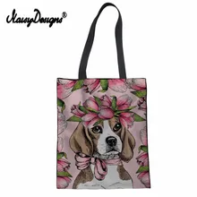 NoisyDesigns, женская сумка для покупок, с принтом собаки, для домашних животных, Женская Ручная Холщовая Сумка, большая женская модная сумка на плечо для девочек-подростков