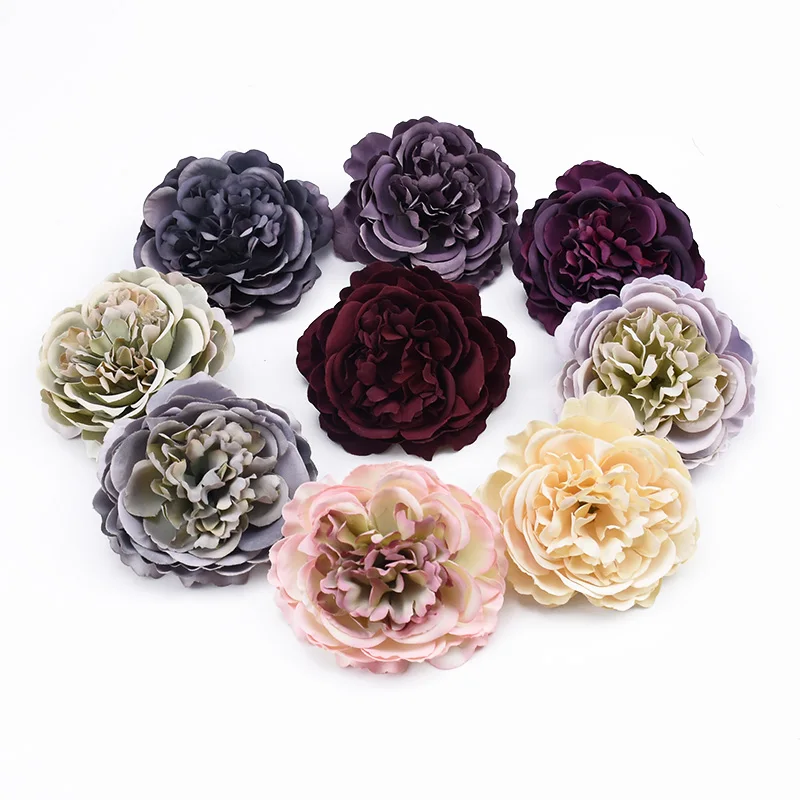 2pcs 8CM Retro peony scrapbooking flower wall a cap artificial plants for wedding home decoration accessories artificial flowers