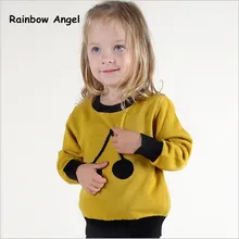 Детское хлопковое пальто, Весенняя детская одежда, детский пуловер, вязаные теплые детские топы с рисунком вишни