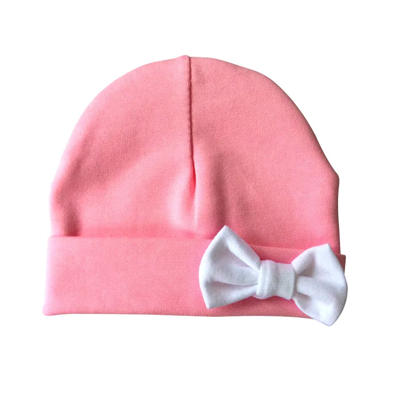 Autumn Winter Baby Girls Cotton Butterfly Hat For Newborn Infant Caps 03 Months Kids Hats