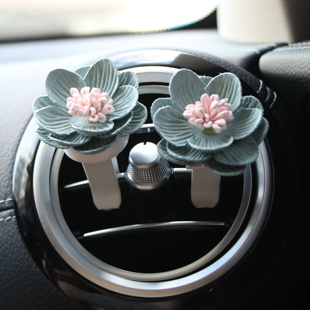 

2pcs Car Perfume Clip Flower Decor Air Freshener Automobile Air Conditioner Vent Solid Fragrance Smell Diffuser Accessories