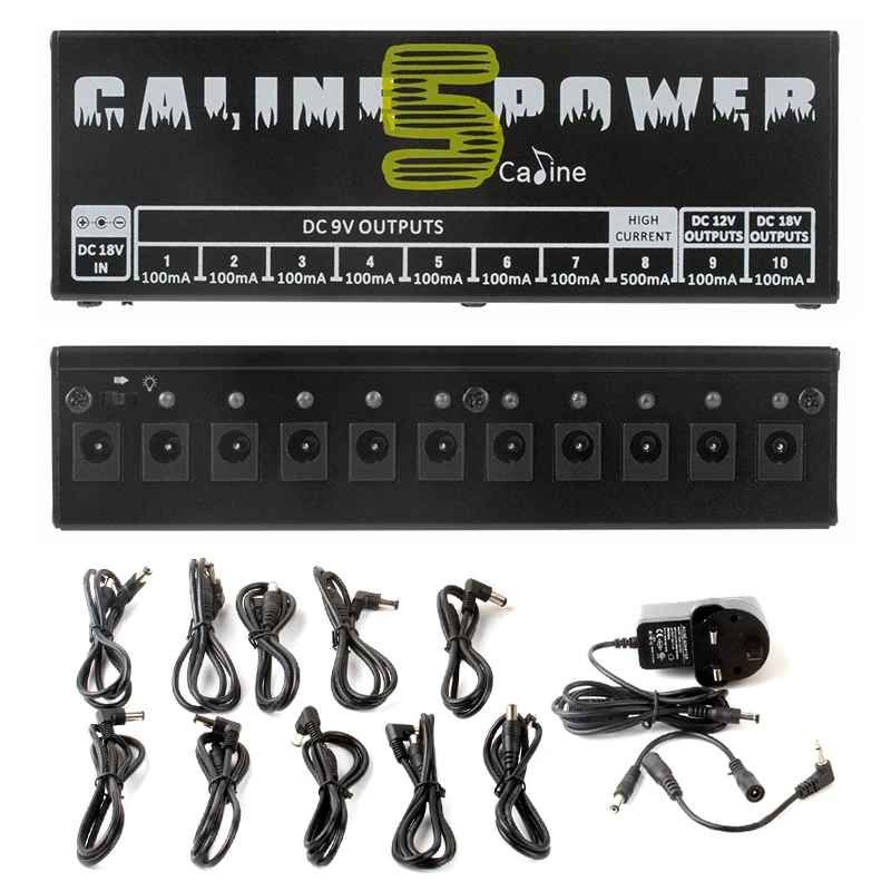 

Caline CP-05 Guitar Effect Pedal Power Supply EU US AU UK Plug 10 Isolated Output Power Tuner Pedal board Guitar accessories