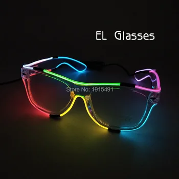 

Cheap!Stage Lights Led Rope Blinking Masque Theme Glasses Diy Toys Model Decor Wholesale Light Up Party Cheer Glasses Colorful