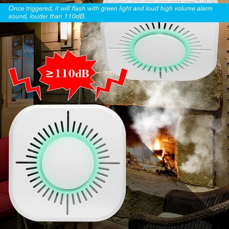 Автономная фотоэлектрическая дымовая сигнализация высокочувствительная беспроводная система безопасности, независимый детектор дыма, пожаробезопасный Датчик#8