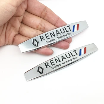 

FTDF 2pcs Car Sticker for Renault emblem Fender Side Sticker For Renault Megane 2 3 Duster Logan Clio Laguna 2 Captur Interior
