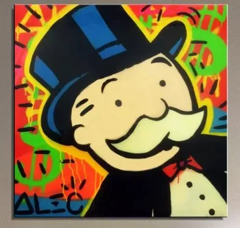 

Pop artist Painting Richie Rich Graffiti money arts poster hand painted T-339