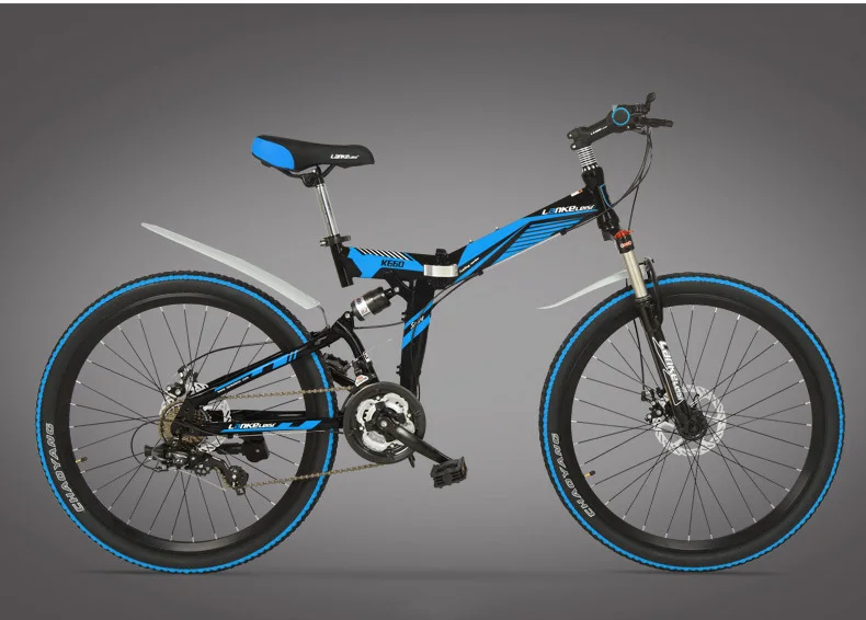 Excellent K660M Big Discount, 21 Speeds, 24/26 inches, Folding Bike, Lockable, Full Suspension, Double Disc Brake, Mountain Bike. 6