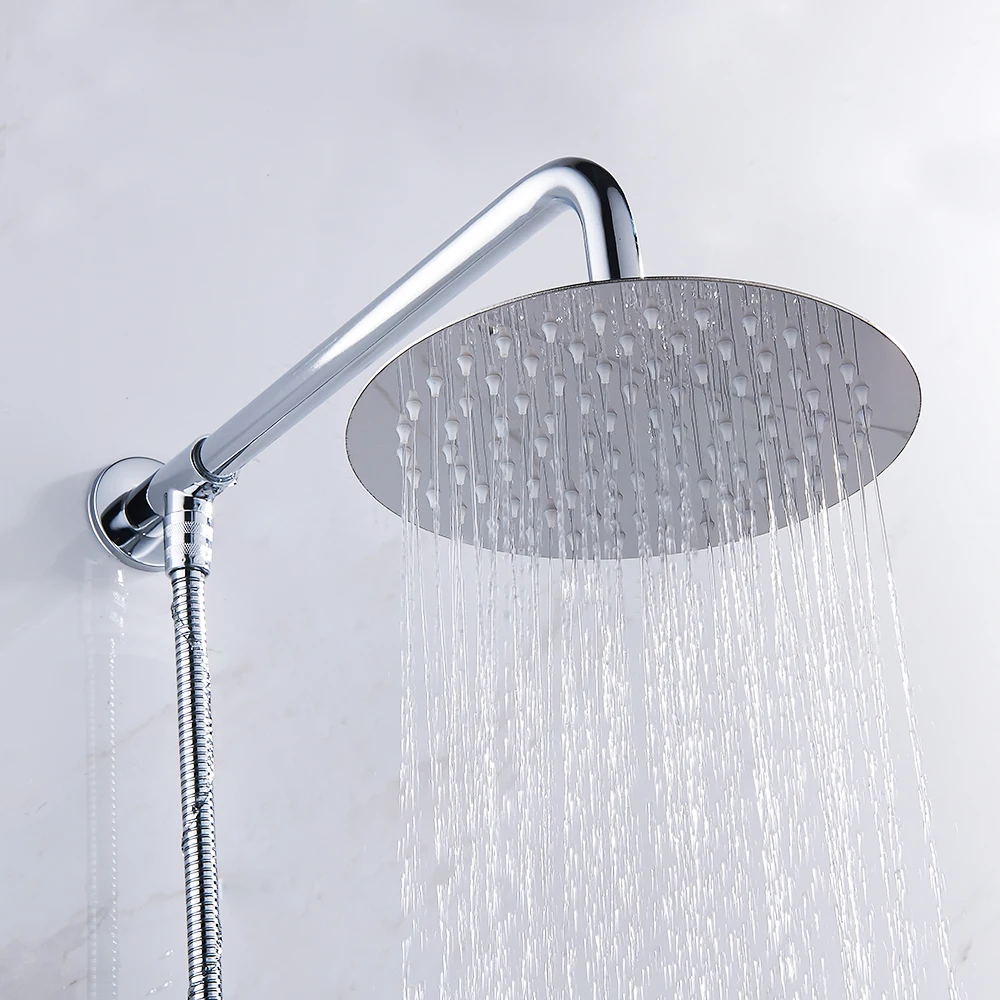 Round & Square Stainless Steel Showerhead Rainfall Shower Head Rain