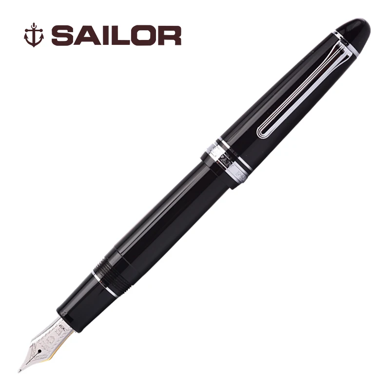 Sailor Japan 21K Золотой перьевая ручка большой черный 11 - Цвет: black silver