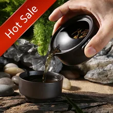 Портативный китайский чайный набор кунг-фу включает в себя 1 горшок 1 чашка дорожный чайник кофейная чашка фиолетовый глиняный чайный горшок посуда для напитков чайные чашки Gaiwan
