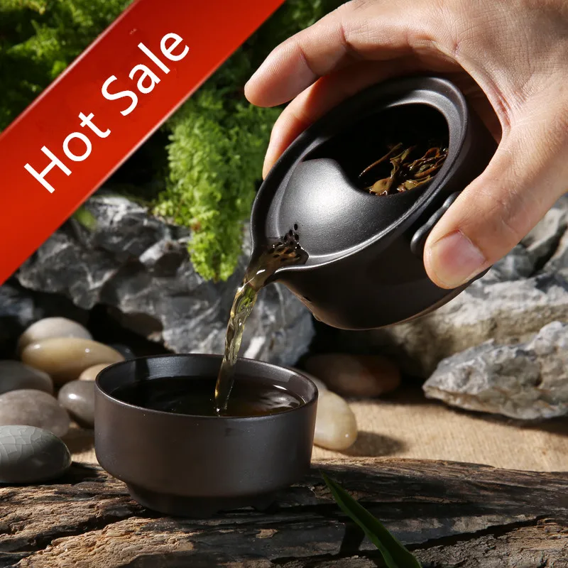 

Portable China Kung Fu Tea Set Include 1 Pot 1 Cup Travel Teapot Kettle Coffee Cup Purple Clay Tea Pot Drinkware Tea Cups Gaiwan