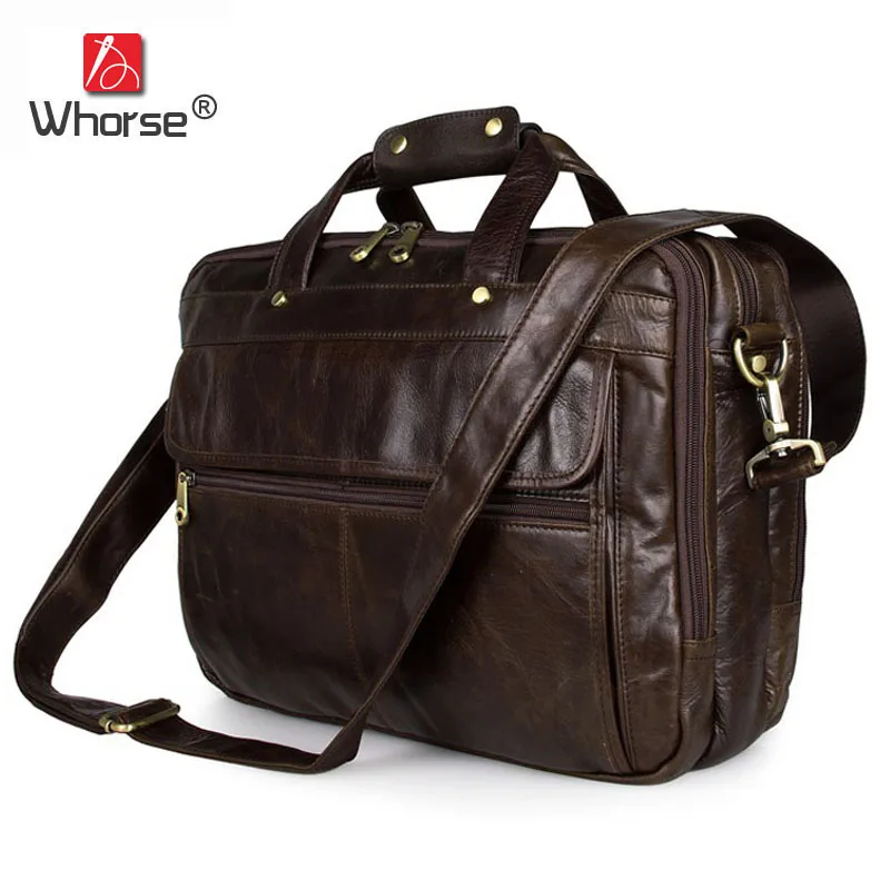 High Quality Genuine Leather Mens Business Briefcase 15 High Quality Genuine Leather Mens Business Briefcase 15