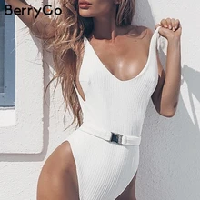 BerryGo, сексуальный купальник, пуш-ап, слитный купальник для женщин, с высокой посадкой, женский купальник, пляжная одежда, летние женские купальники, купальный костюм