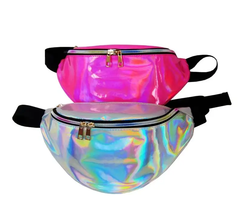 

Reflective Belt Bag Laser Fanny Pack Unisex Waterproof PU Waist Pouch plain Transparent Hip Bag Chest Pack Sac Banane Men Woman