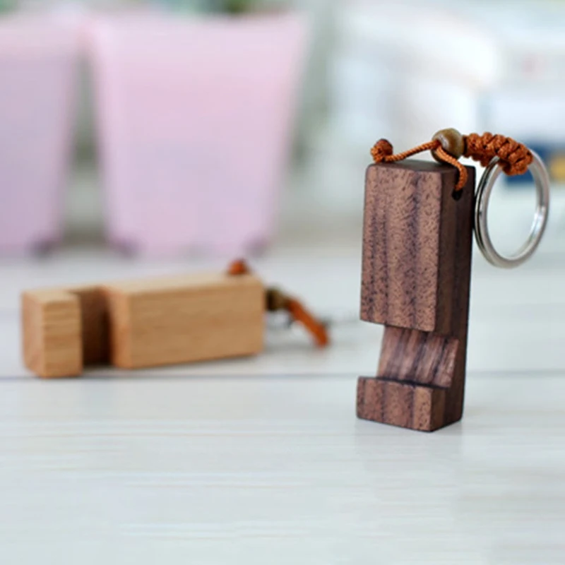  Multicolor Bequem Telefon Halter Holz Keychain Anhänger Keychain Wohnkultur Holz Geschenk
