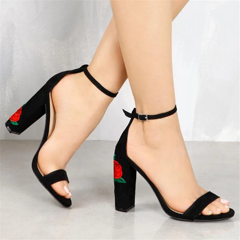 

DIWEINI 2019 Ankle Strap Heels Women Sandals Summer Shoes Women Open Toe Chunky High Heels Party Dress Sandals Big Size 43