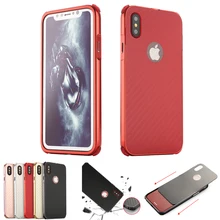 Case for iphone X Luxury Aluminum Metal Frame Bumper Case For iphone 10 Carbon Fiber Back Cover for iphone X iphoneX Case 5.8''
