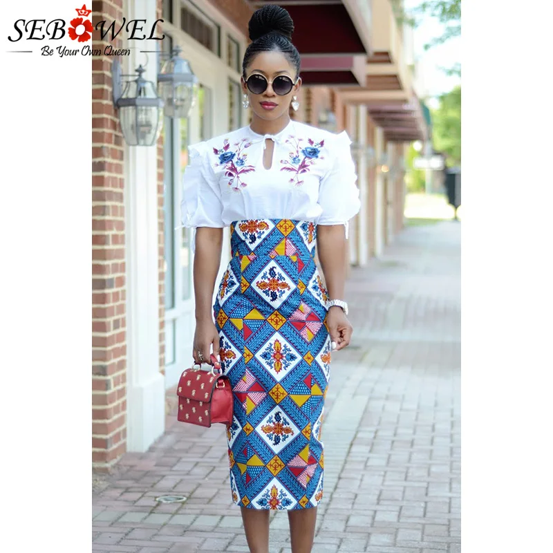 Bluish-African-Print-High-Waist-Bodycon-Pencil-Skirt-LC65104-5-4 