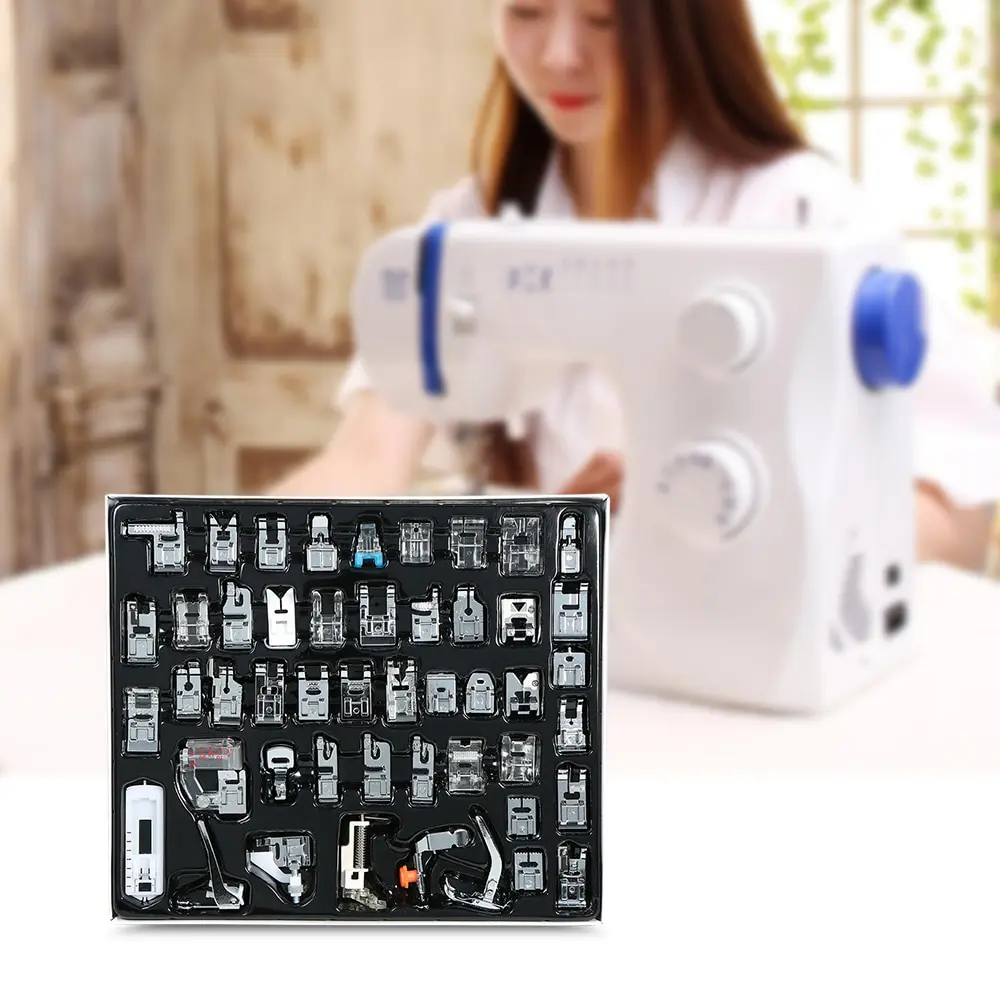 

48pcs Professional Domestic Sewing Machine Presser Foot Set Hem Foot Spare Parts Accessories for Brother Singer Feiyue Janome