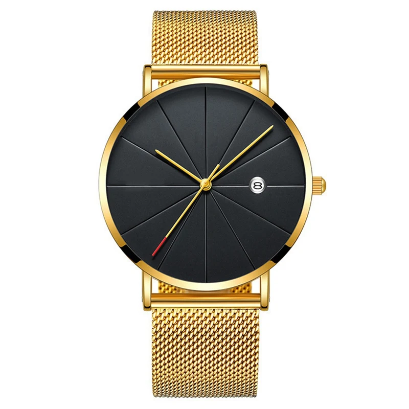 Модные мужские часы Reloj Hombre, кварцевые часы для мужчин, повседневные, простые, сетчатые, стальные, водонепроницаемые, спортивные часы, Relogio Masculino Nibosi