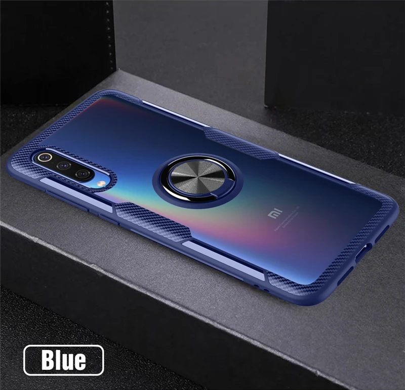 Прозрачный противоударный армированный чехол для Xiaomi Mi 9 SE 8 магнитный металлический держатель с кольцом подставка задняя крышка Xiaomi Mi 9 чехол Xiaomi Mi 8 чехол